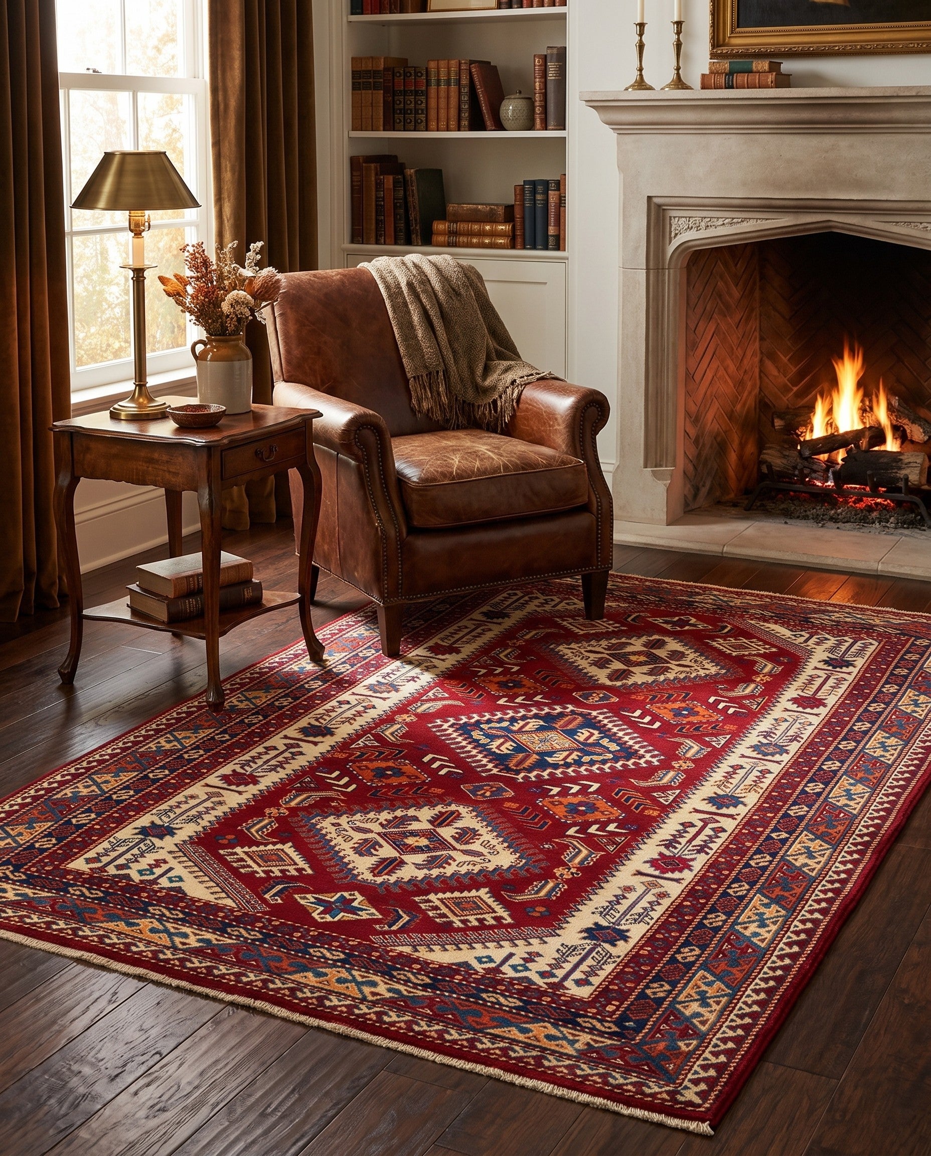 4' x 6' 3 Hand Knotted Shirvan Rug