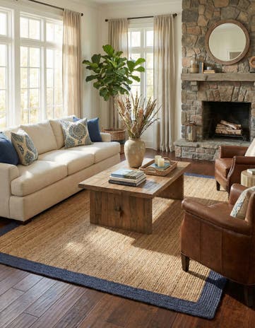 8' x 10' Handmade Braided Jute Rug
