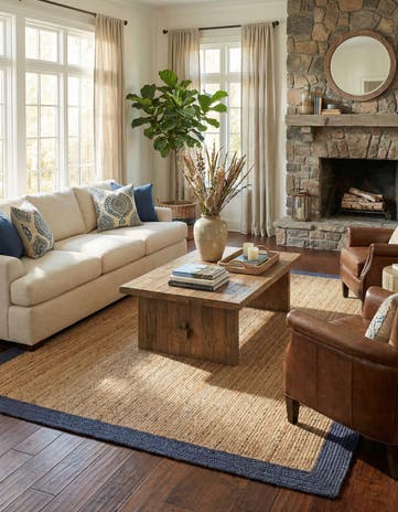 8' x 10' Handmade Braided Jute Rug