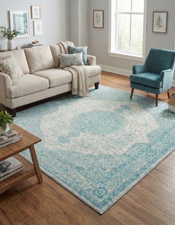 Aqua Dover Square Rug