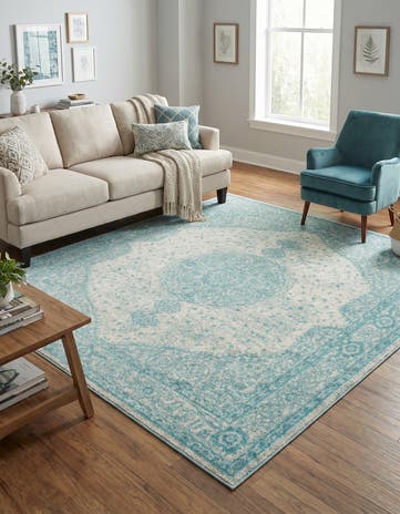 Aqua Dover Square Rug