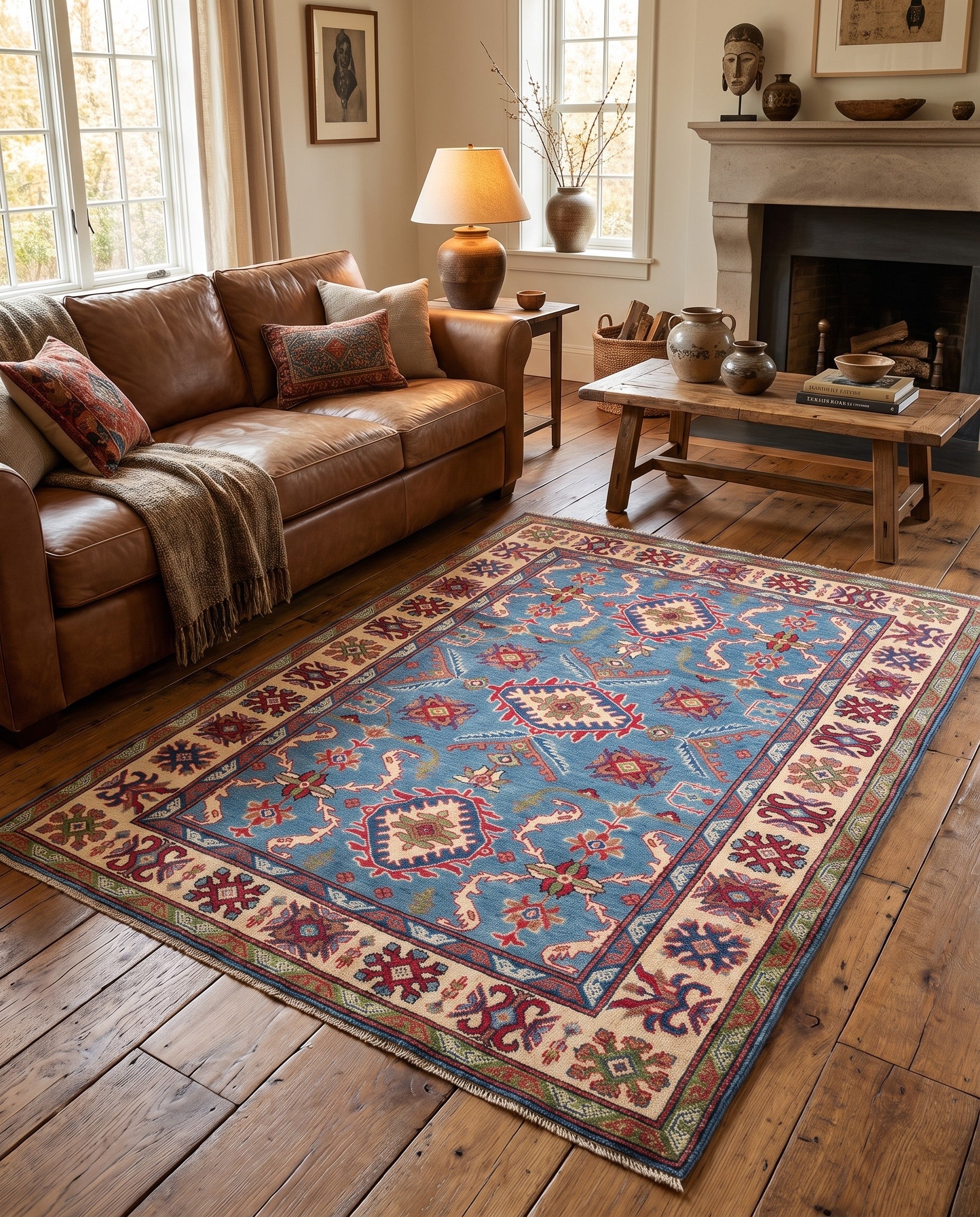 5' x 6' 9 Hand Knotted Kazak Rug