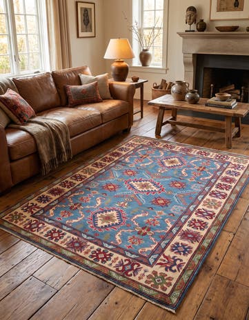 5' x 6' 9 Hand Knotted Kazak Rug