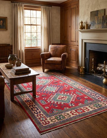 3' 10 x 6' Hand Knotted Kazak Rug