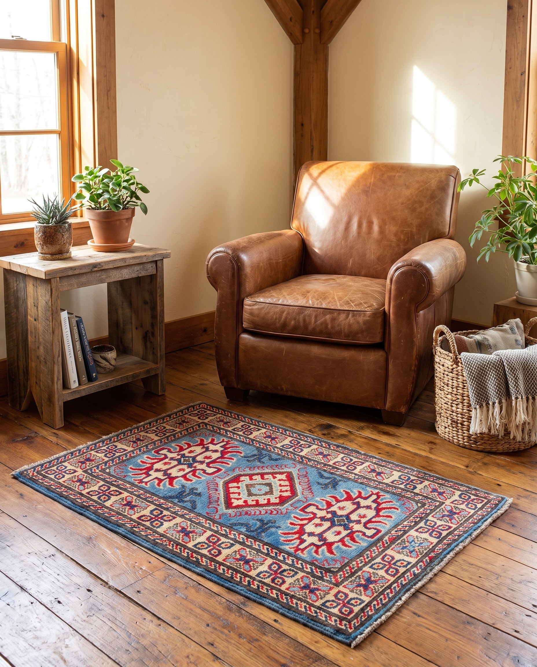 2' x 3' 1 Hand Knotted Kazak Rug