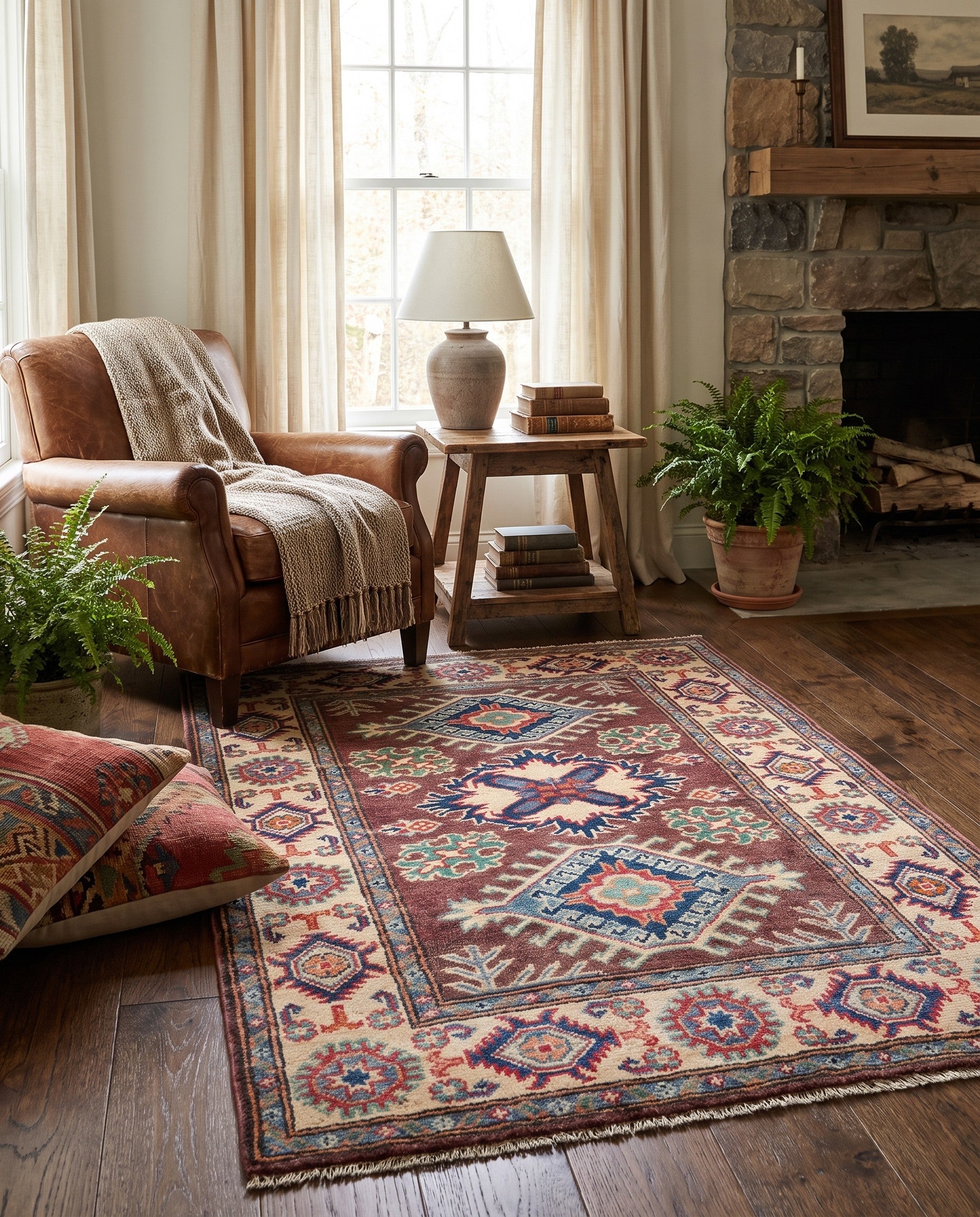 2' 8 x 4' Hand Knotted Kazak Rug