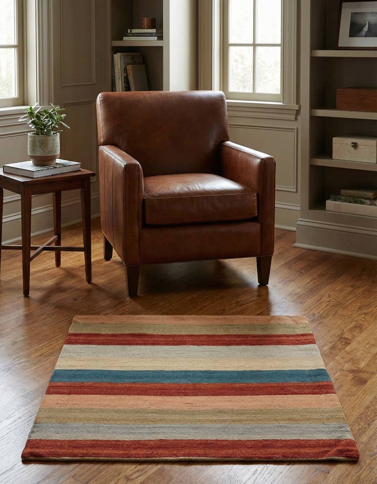 Detail image of 3' 3 x 3' 3 Hand Knotted Persian Wool Square Rug