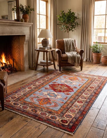 3' 5 x 5' 2 Hand Knotted Kazak Rug