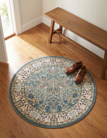 Blue Nain Design Round Rug