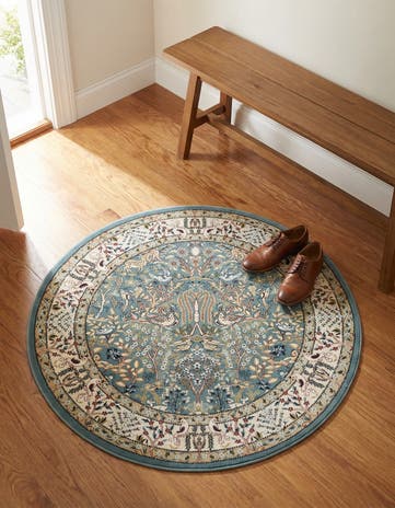Blue Nain Design Round Rug