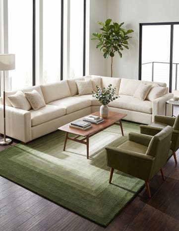 Green Ombre Wool Rug