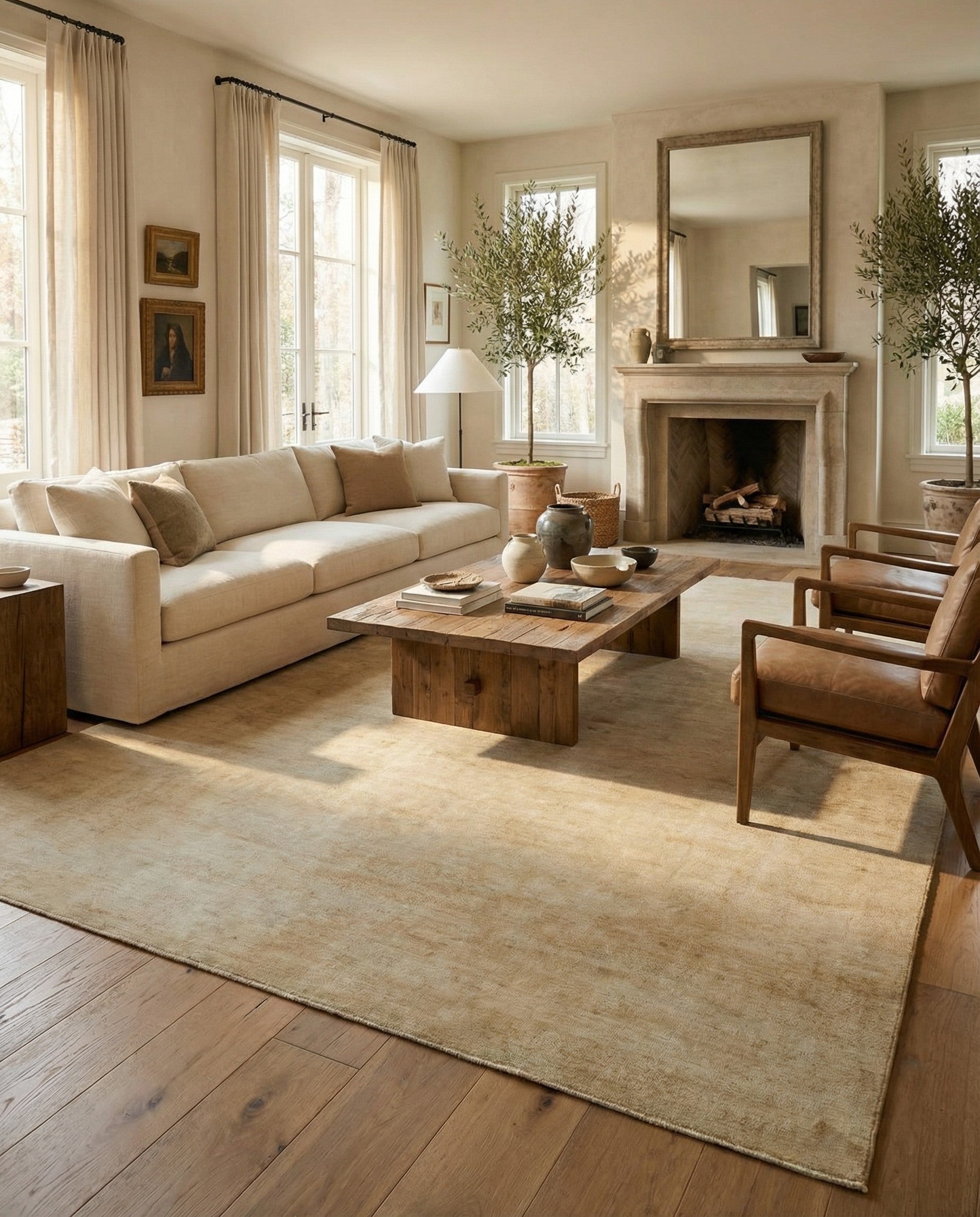 8' 11 x 13' 2 Hand Knotted Oushak Wool Rug