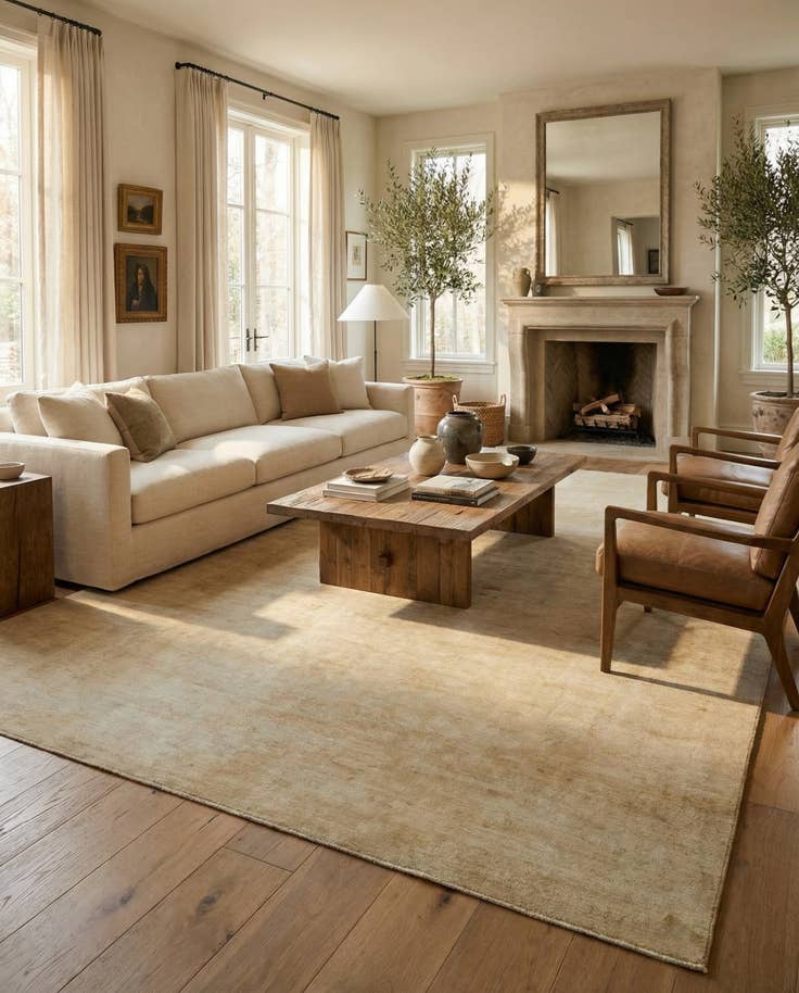 Detail image of 8' 11 x 13' 2 Hand Knotted Oushak Wool Rug