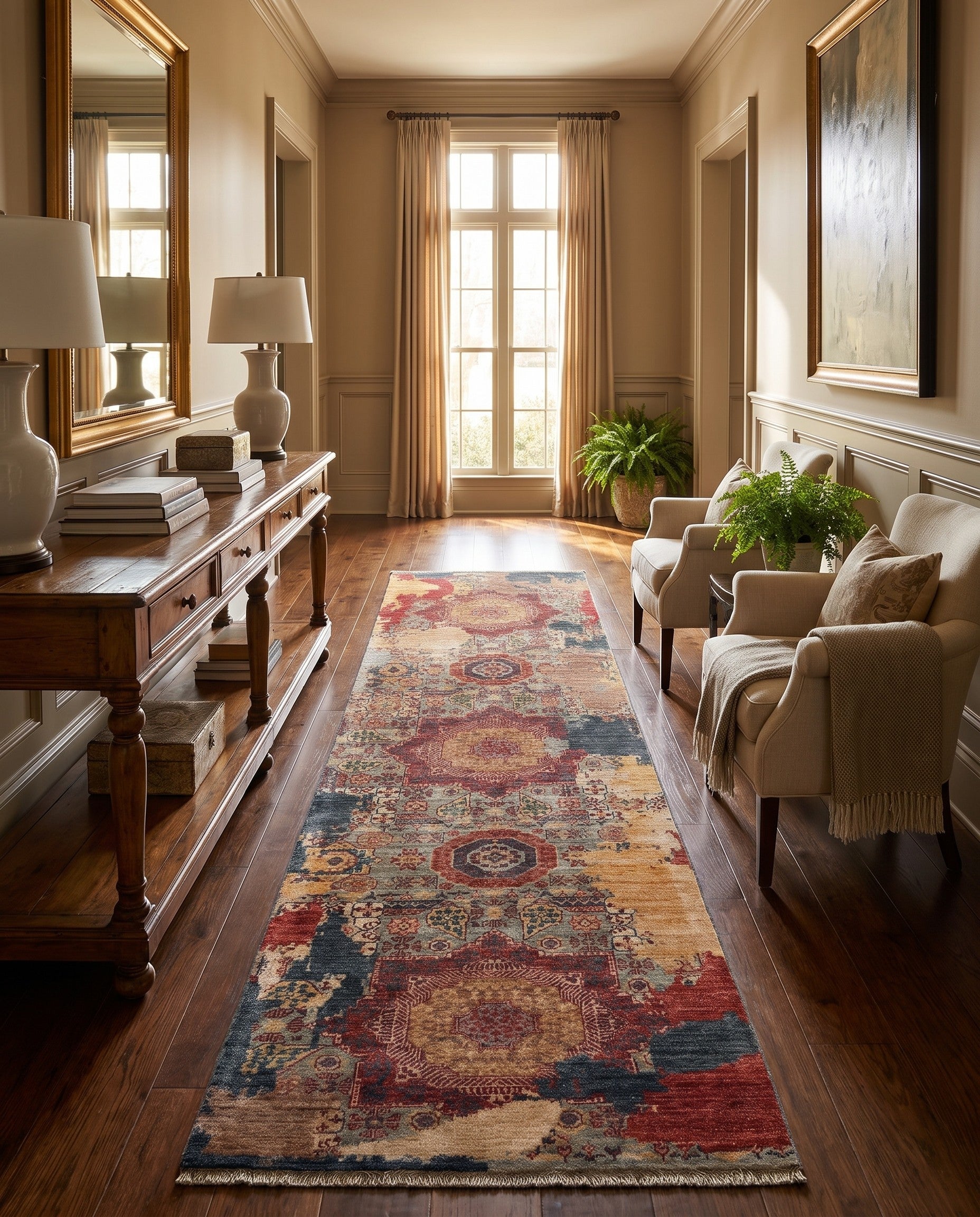 2' 9 x 9' 9 Hand Knotted Mamluk Ziegler Runner Rug