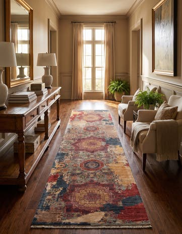 2' 9 x 9' 9 Hand Knotted Mamluk Ziegler Runner Rug