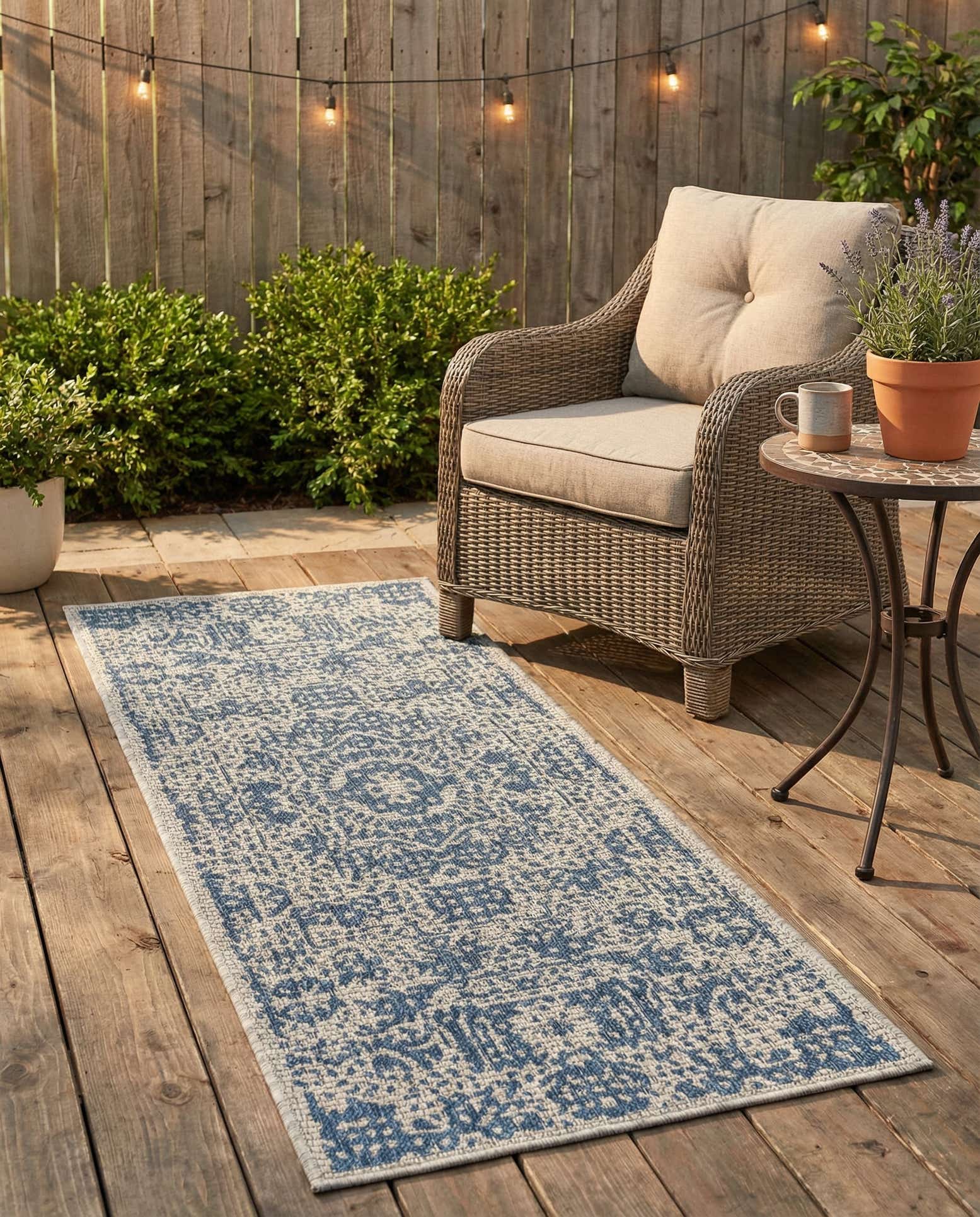 2' x 5' Easy-Clean Traditional Indoor / Outdoor Runner Rug