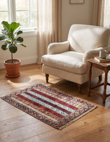 1' 4 x 2' Hand Knotted Ziegler Rug