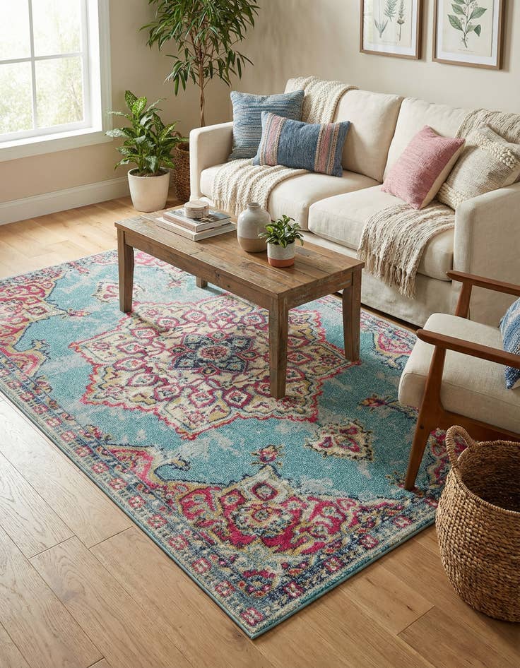 Detail image of 5' x 8' Washable Fleur Rug