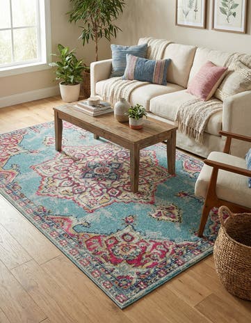 5' x 8' Washable Fleur Rug
