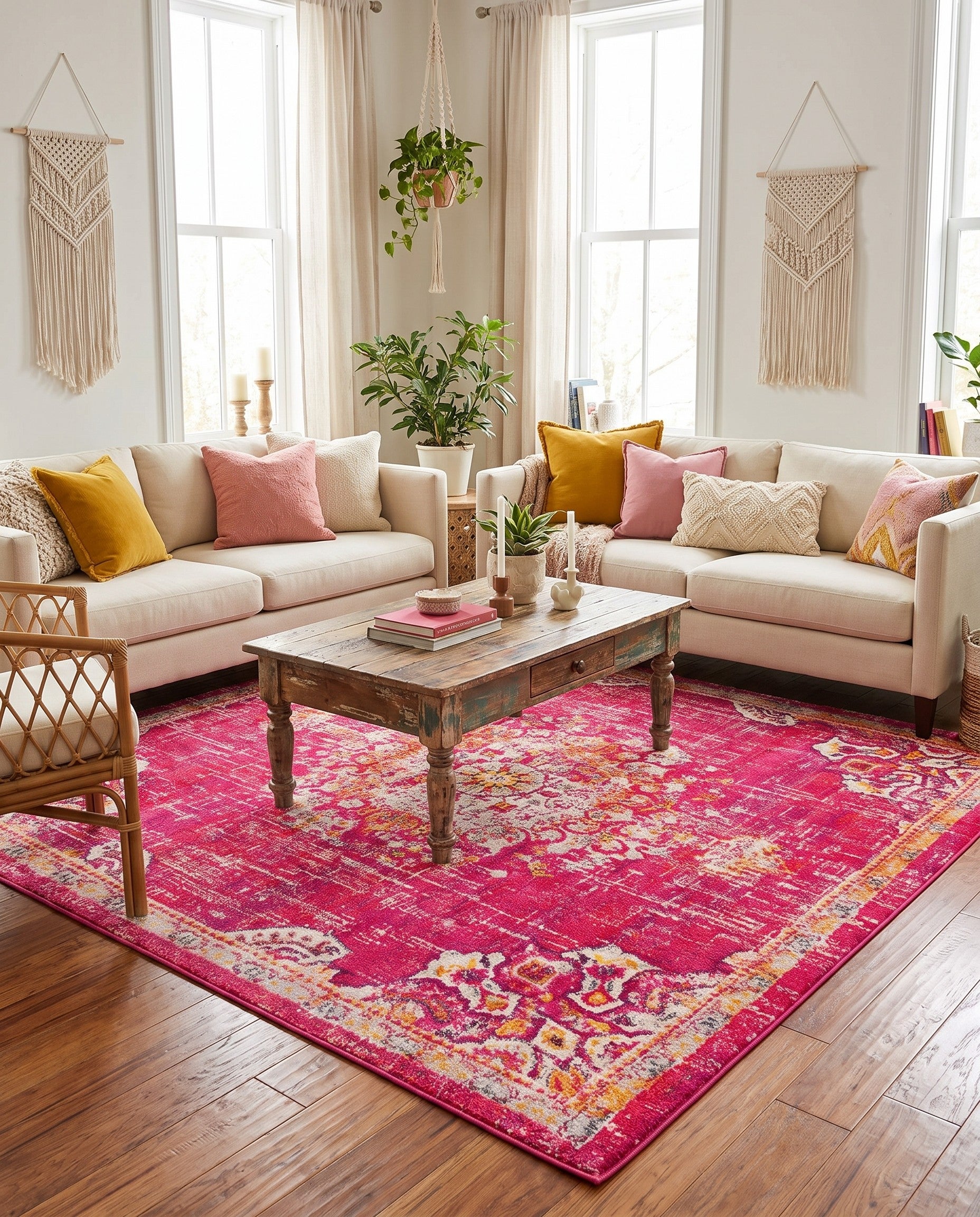 Magenta Carrington Square Rug