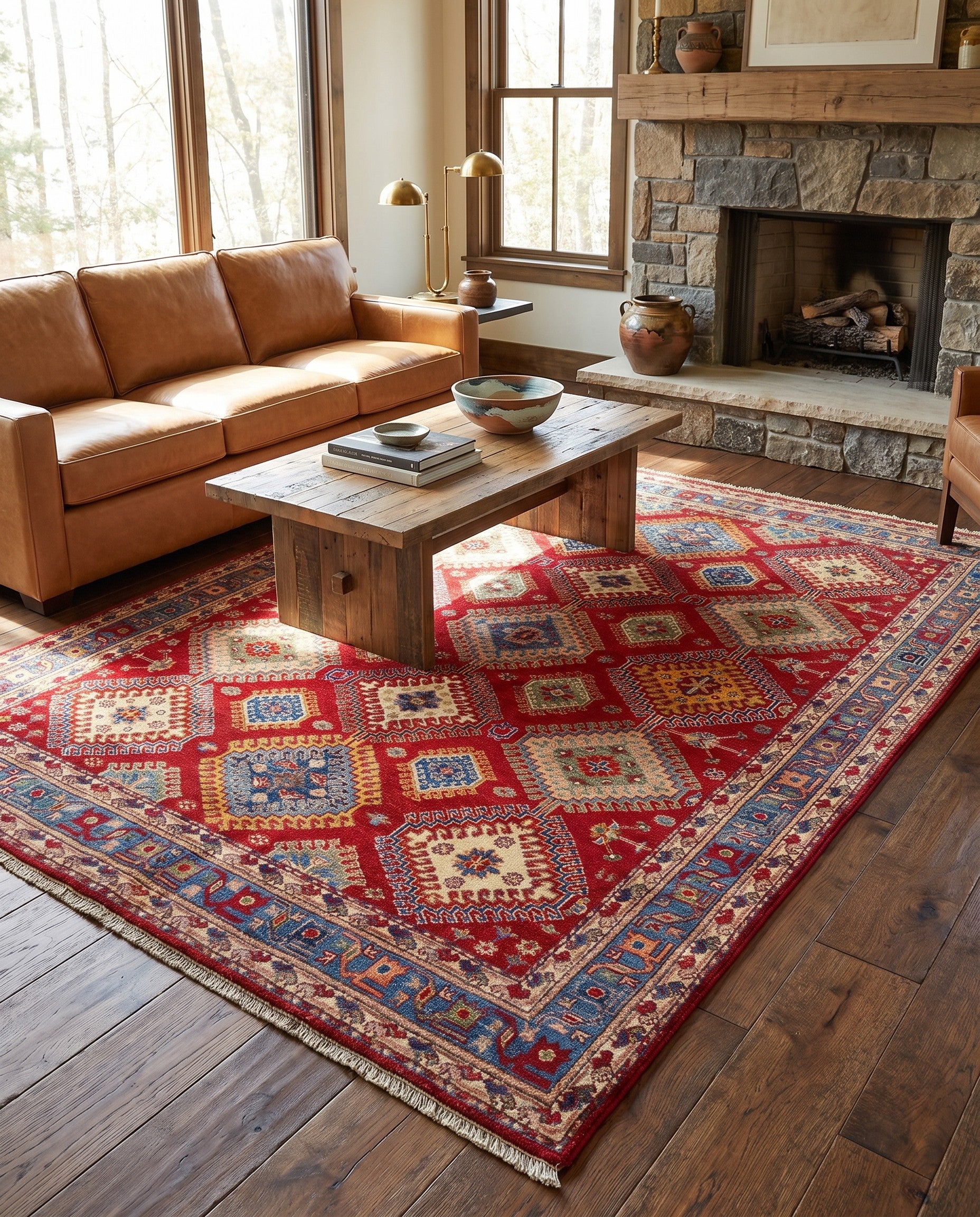 5' 7 x 7' 10 Hand Knotted Kazak Rug