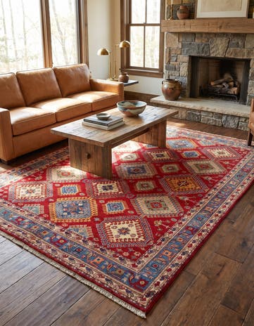 5' 7 x 7' 10 Hand Knotted Kazak Rug