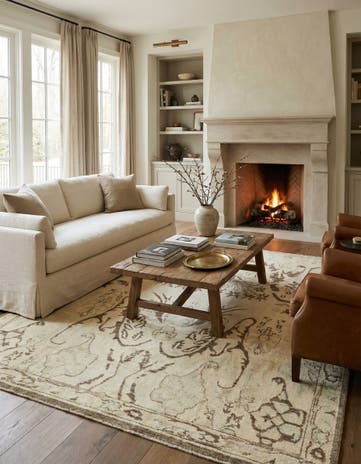 8' 6 x 10' 1 Hand Knotted Oushak Wool Rug