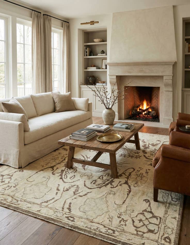 Detail image of 8' 6 x 10' 1 Hand Knotted Oushak Wool Rug