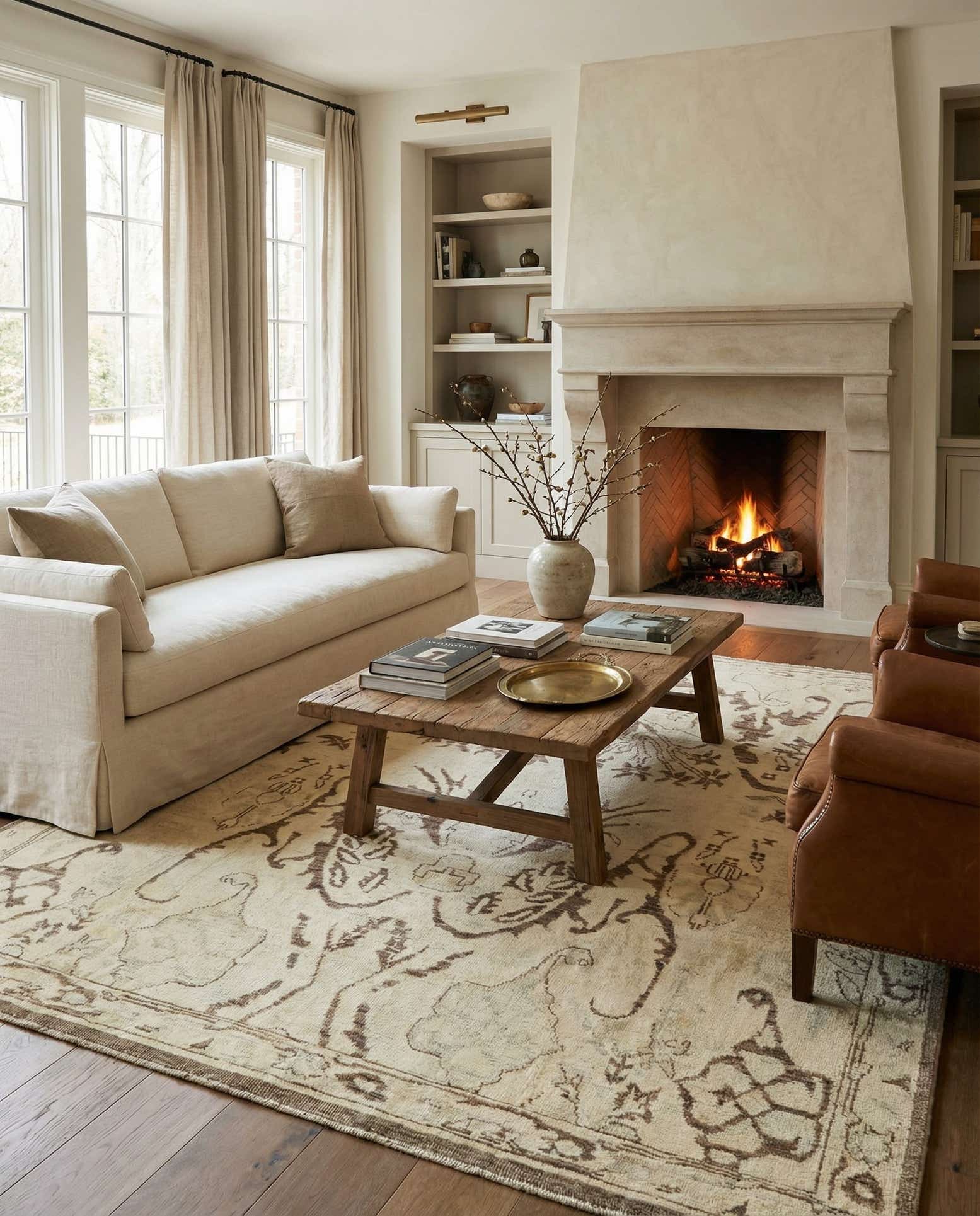8' 6 x 10' 1 Hand Knotted Oushak Wool Rug