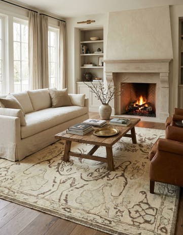 8' 6 x 10' 1 Hand Knotted Oushak Wool Rug