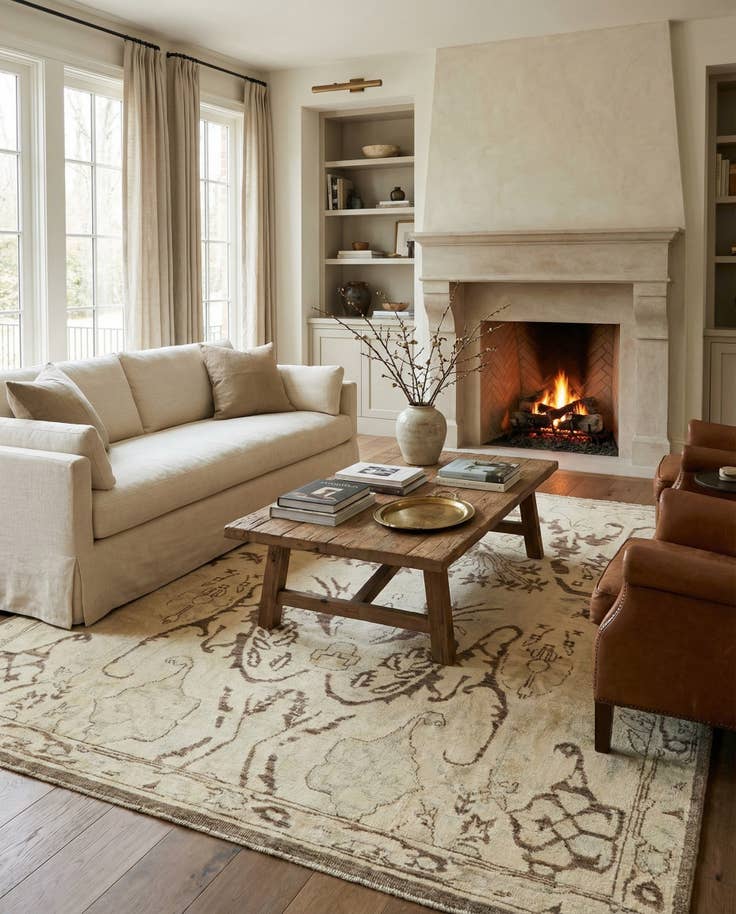 Detail image of 8' 6 x 10' 1 Hand Knotted Oushak Wool Rug