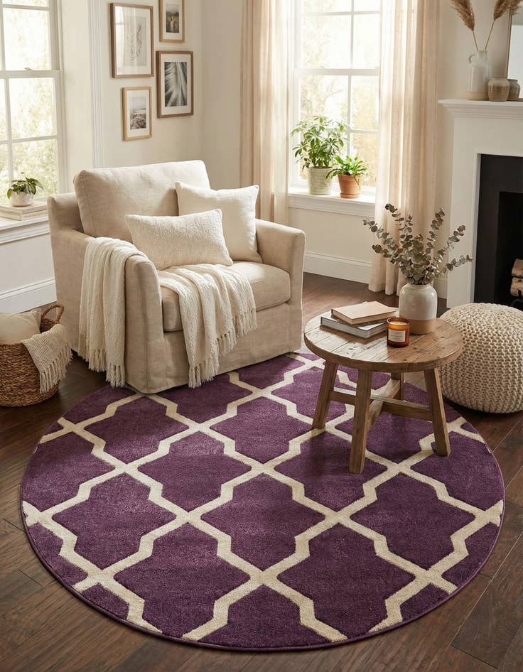 Detail image of 6' x 6' Lattice Round Rug