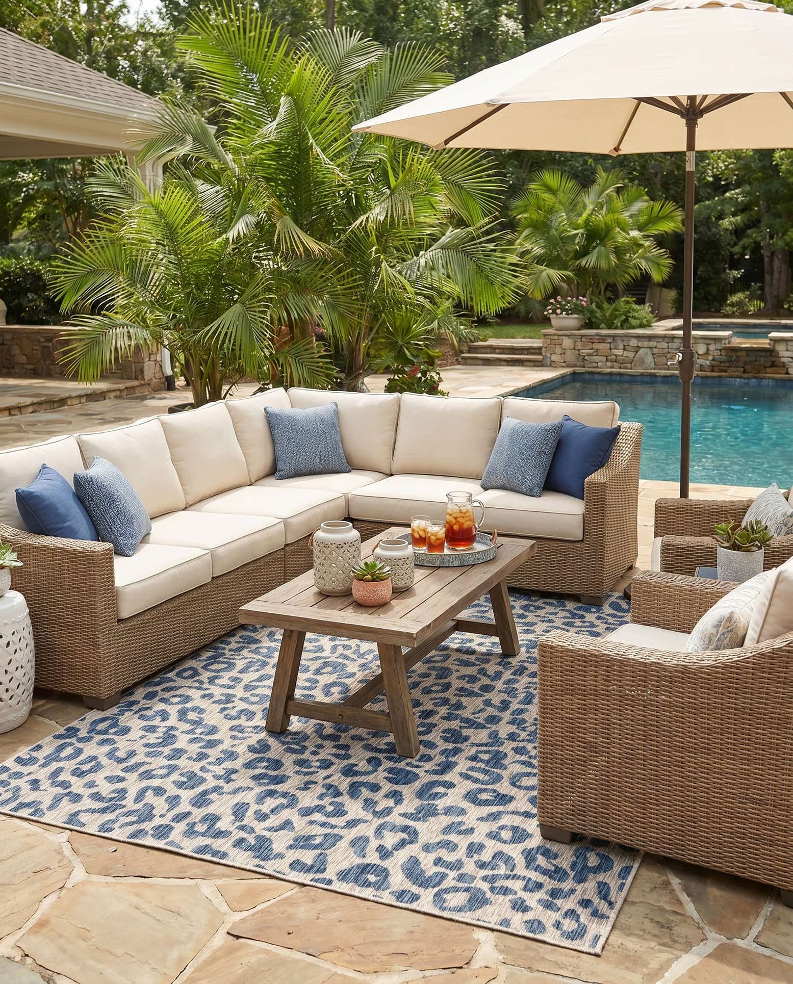 9' x 12' Easy-Clean Safari Indoor / Outdoor Rug
