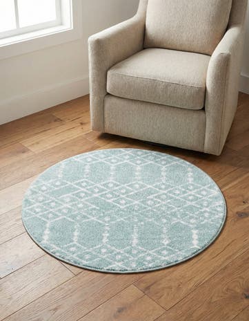 3' x 3' Paxon Trellis Round Rug