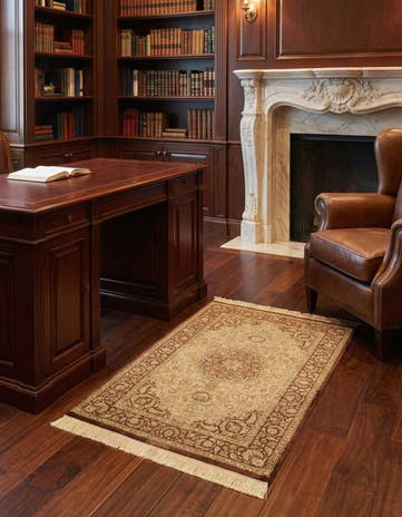 2' 7 x 3' 11 Ghom Silk Rug
