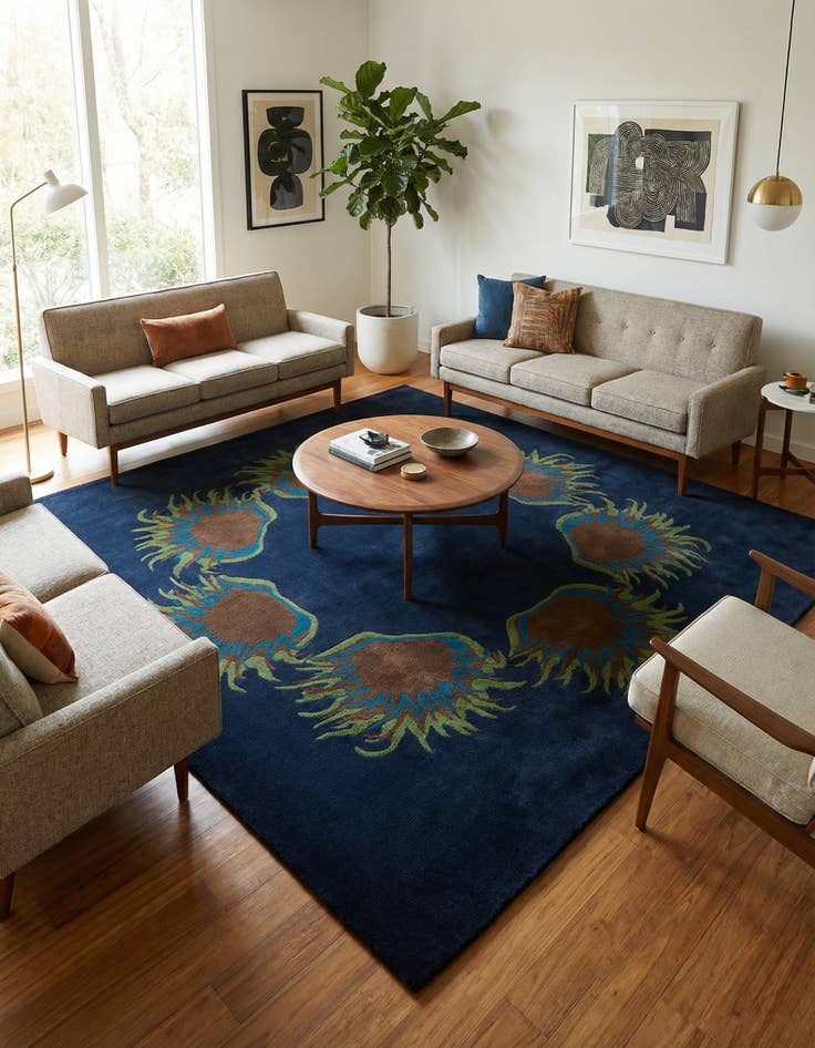 Detail image of 7' 6 x 7' 6 Luna Wool Square Rug