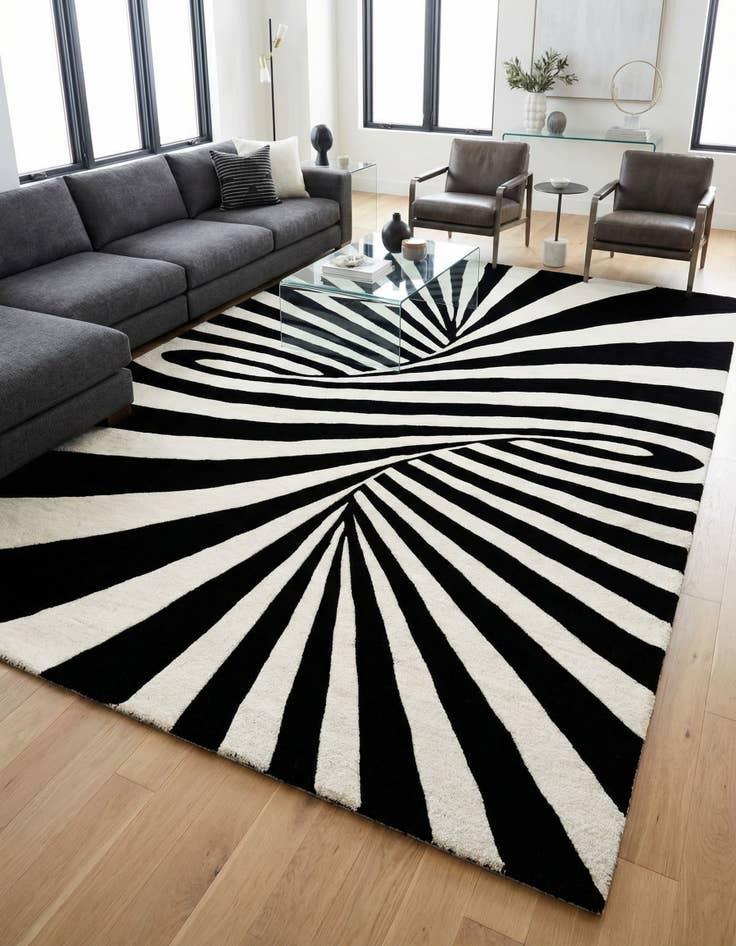 Detail image of 6' 1 x 9' Vortex Wool Rug