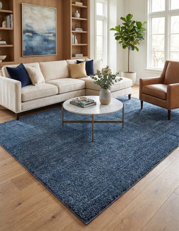 Blueberry Blue Jill Zarin Shaggy Chic Rug