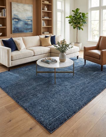 Blueberry Blue Jill Zarin Shaggy Chic Rug