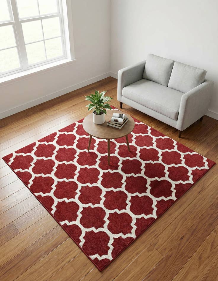 Detail image of 6' x 6' Lattice Square Rug