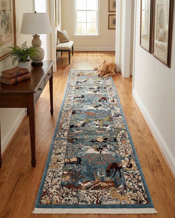 Detail image of 3' x 13' Nain Design Runner Rug