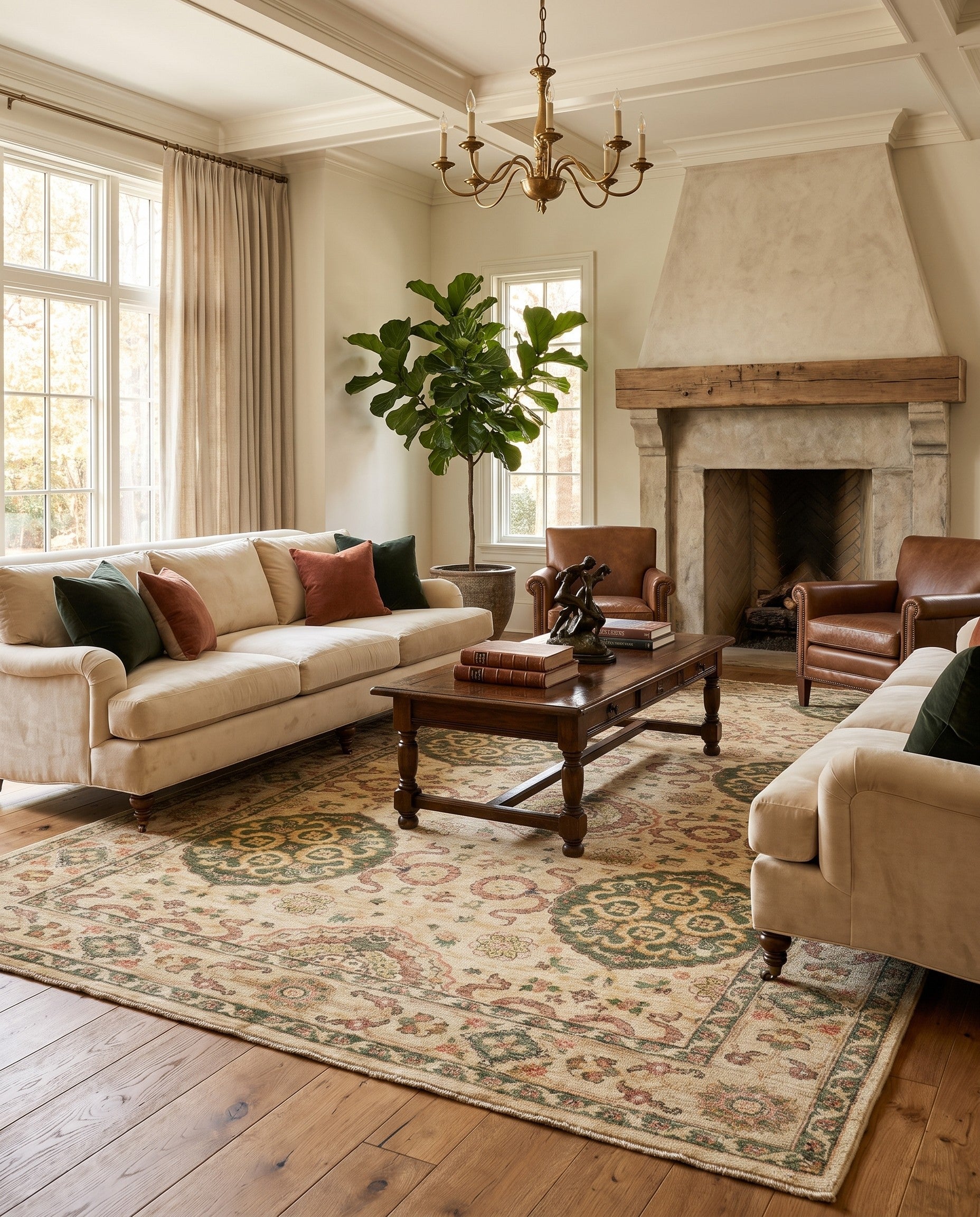 6' x 9' 4 Hand Knotted Ziegler Rug