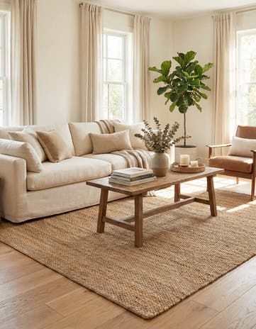 6' 1 x 9' Hand Woven Chunky Jute Rug