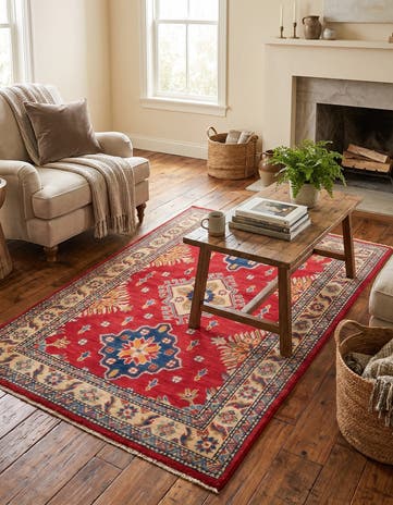 3' 3 x 4' 10 Hand Knotted Kazak Rug