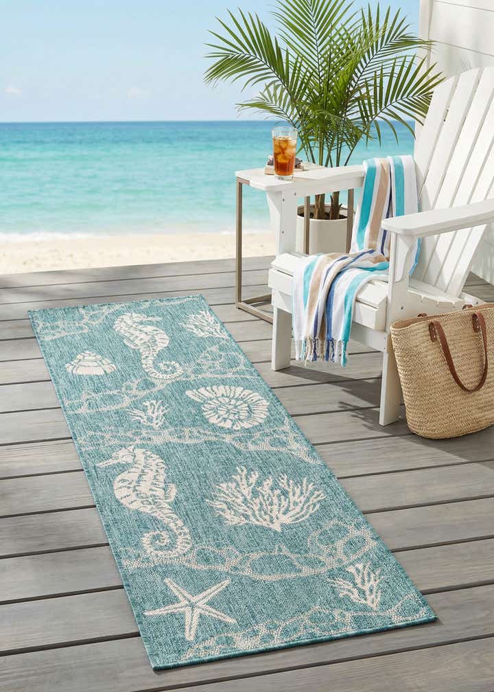 2' x 6' Easy-Clean Coastal Indoor / Outdoor Runner Rug