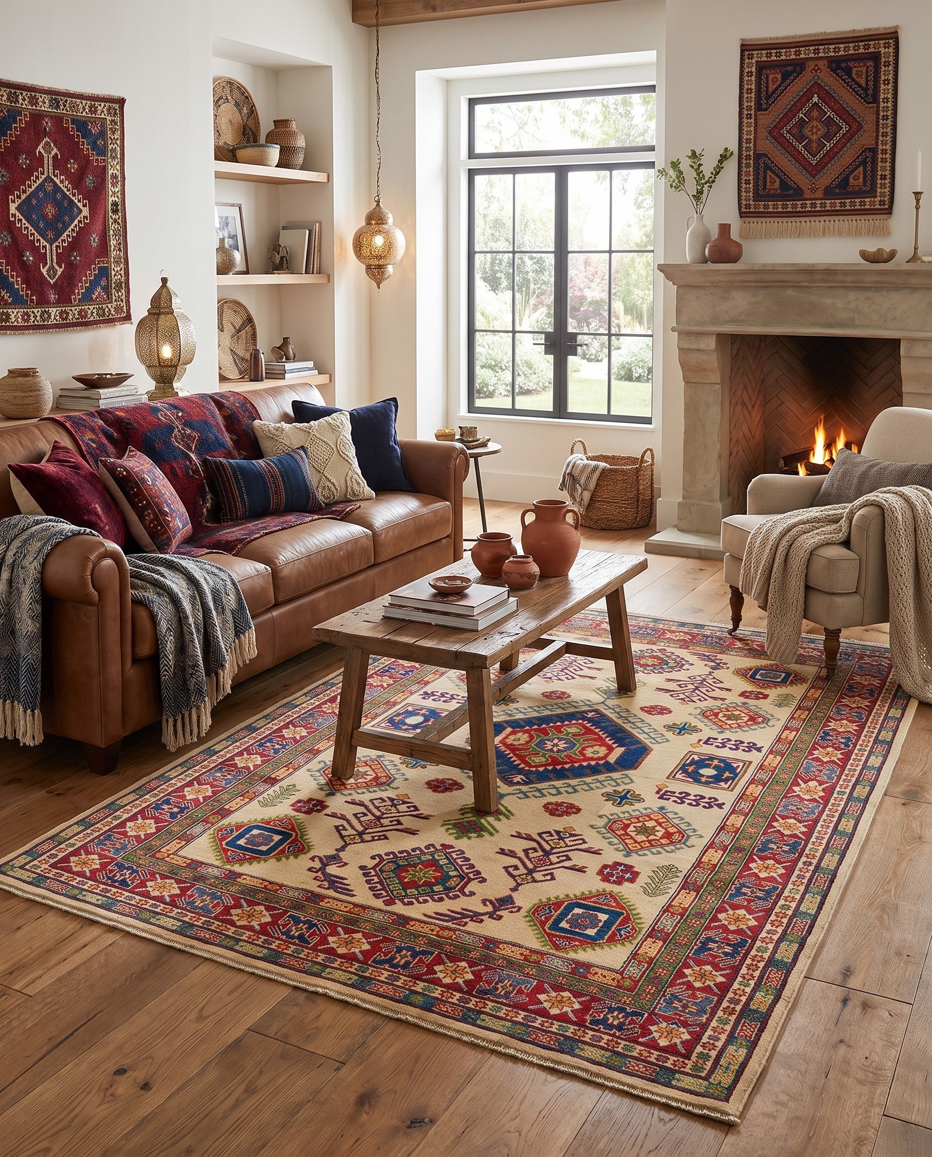 6' 8 x 9' 9 Hand Knotted Kazak Rug