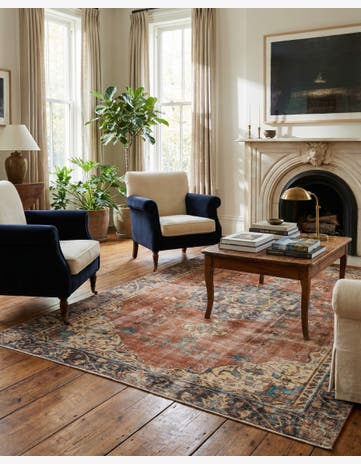 4' 3 x 7' 10 Hand Knotted Ultra Vintage Persian Wool Rug