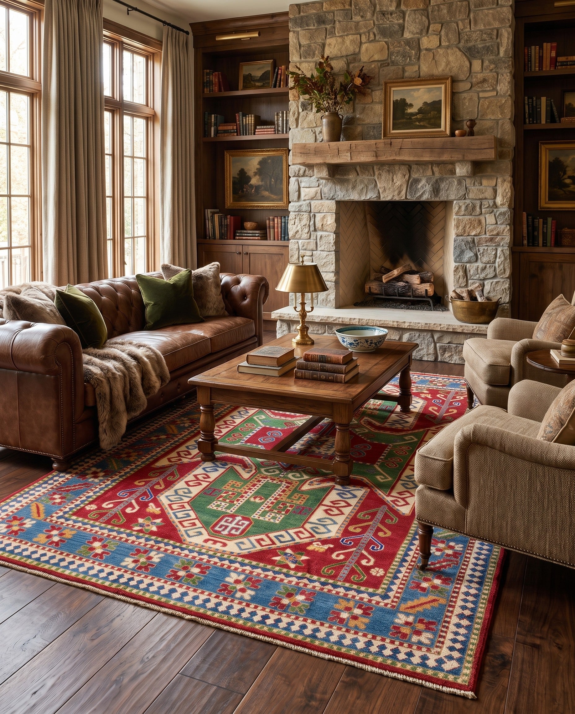 6' 4 x 9' 10 Hand Knotted Kazak Rug