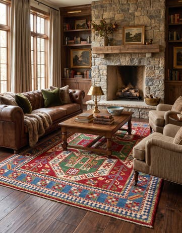 6' 4 x 9' 10 Hand Knotted Kazak Rug