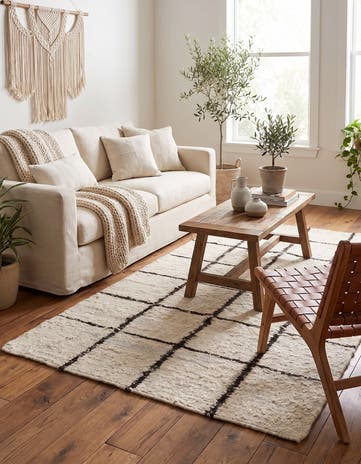 4' x 5' 11 Hand Knotted Moroccan Wool Rug